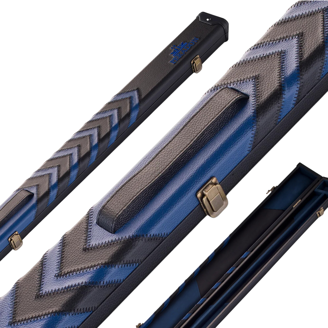 Peradon 3/4 Clubman Cue Case - Black & Blue Arrows