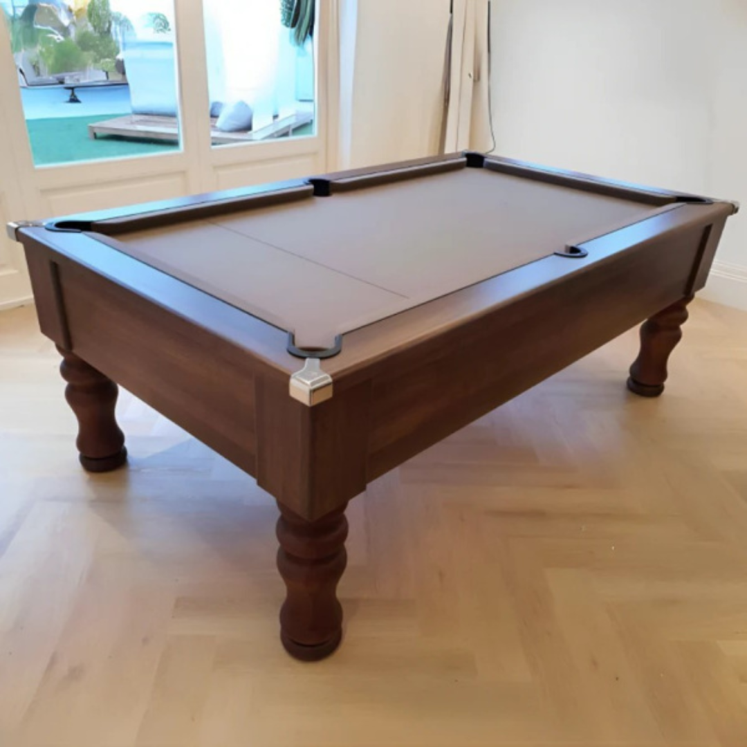 Cry Wolf Turned Leg Pool Table - Dark Walnut