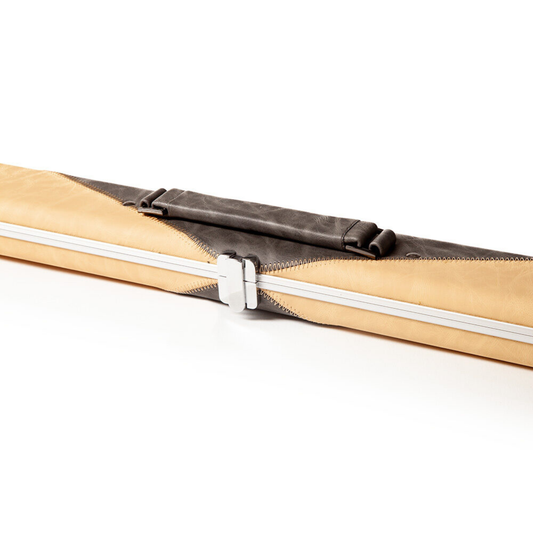 Britannium 3/4 Cue Case – Grey & Tan Nubuck with Aluminium