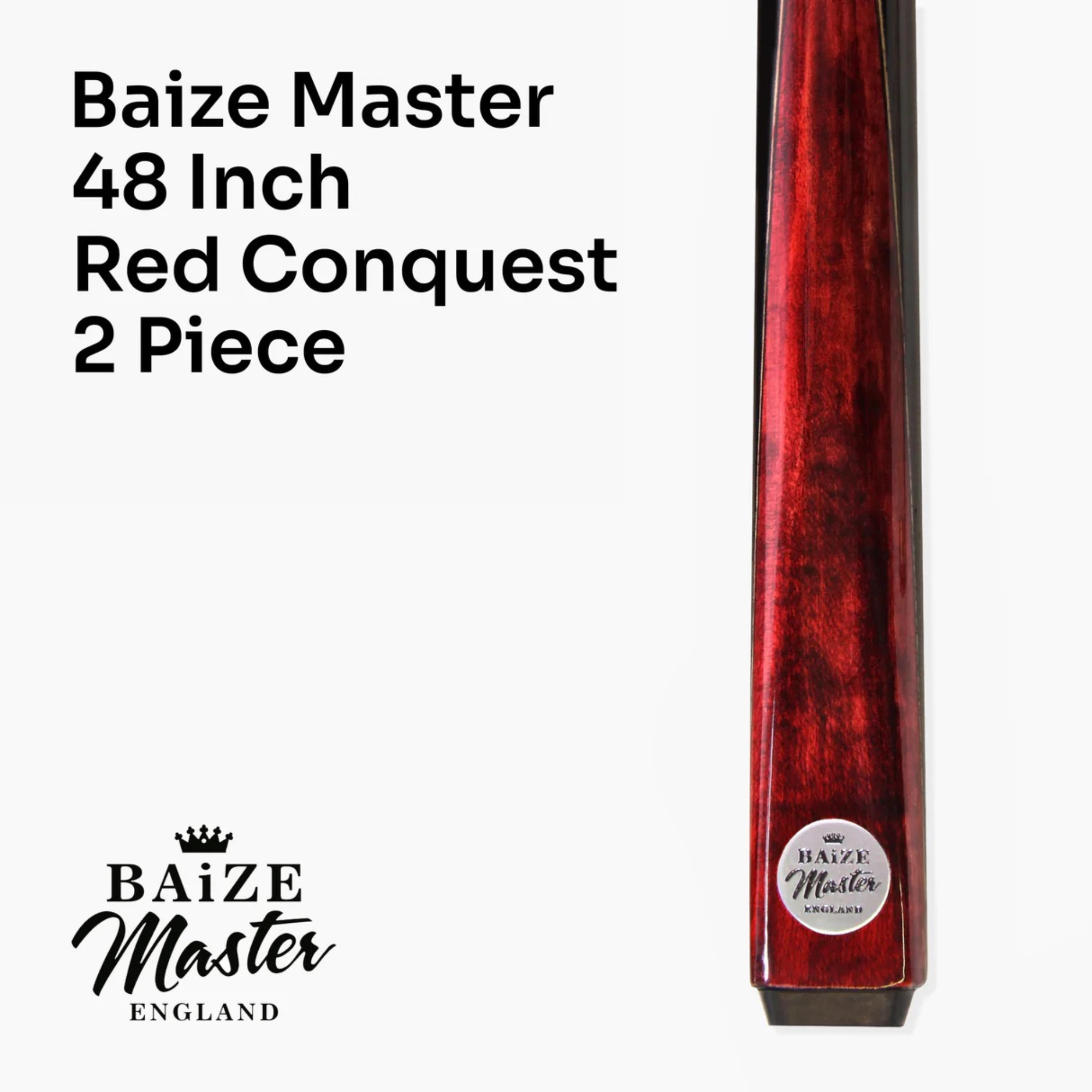 Baize Master Conquest Junior Kids Snooker Pool Cue - 48inch - 2 Piece