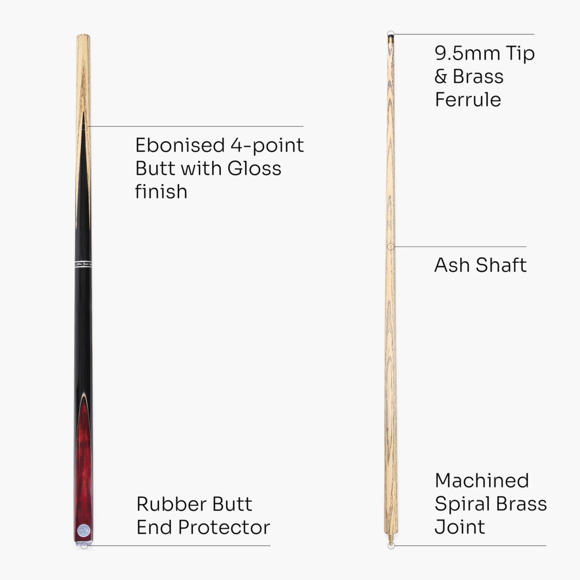 Baize Master Conquest Junior Kids Snooker Pool Cue - 48inch - 2 Piece