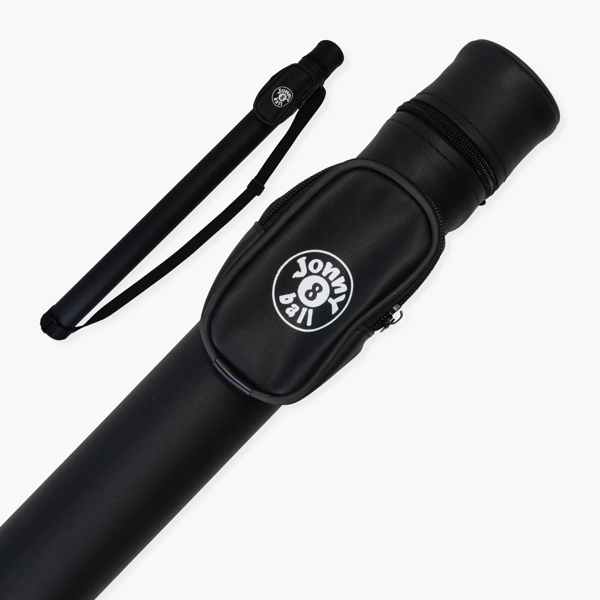 Jonny 8 Ball Tubular 2 Piece Cue Case - Black