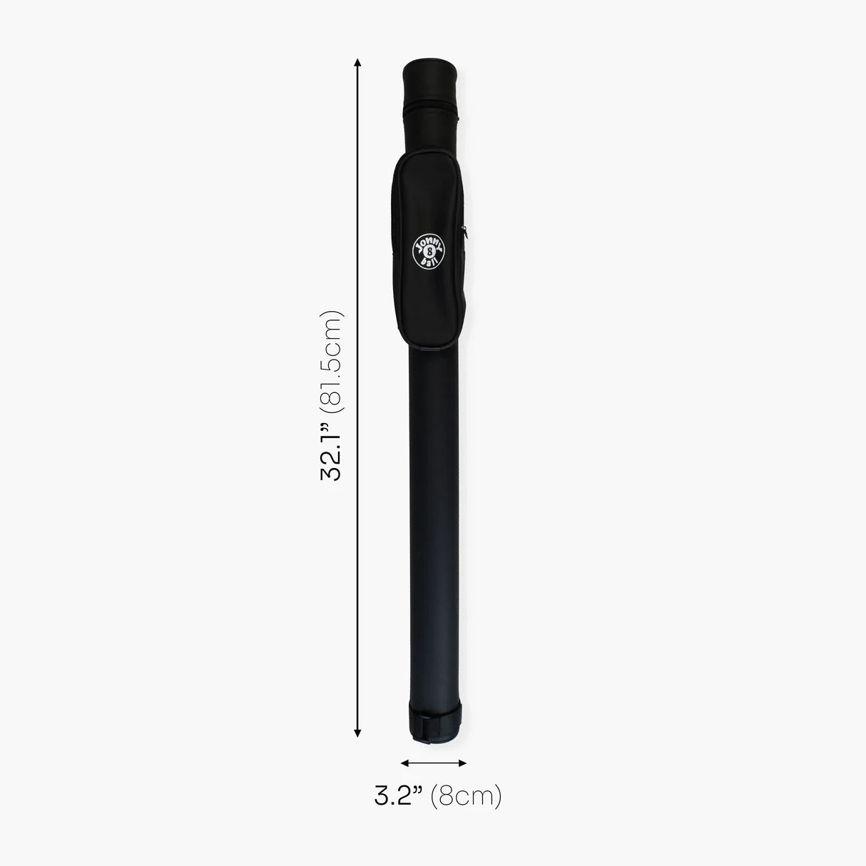 Jonny 8 Ball Tubular 2 Piece Cue Case - Black