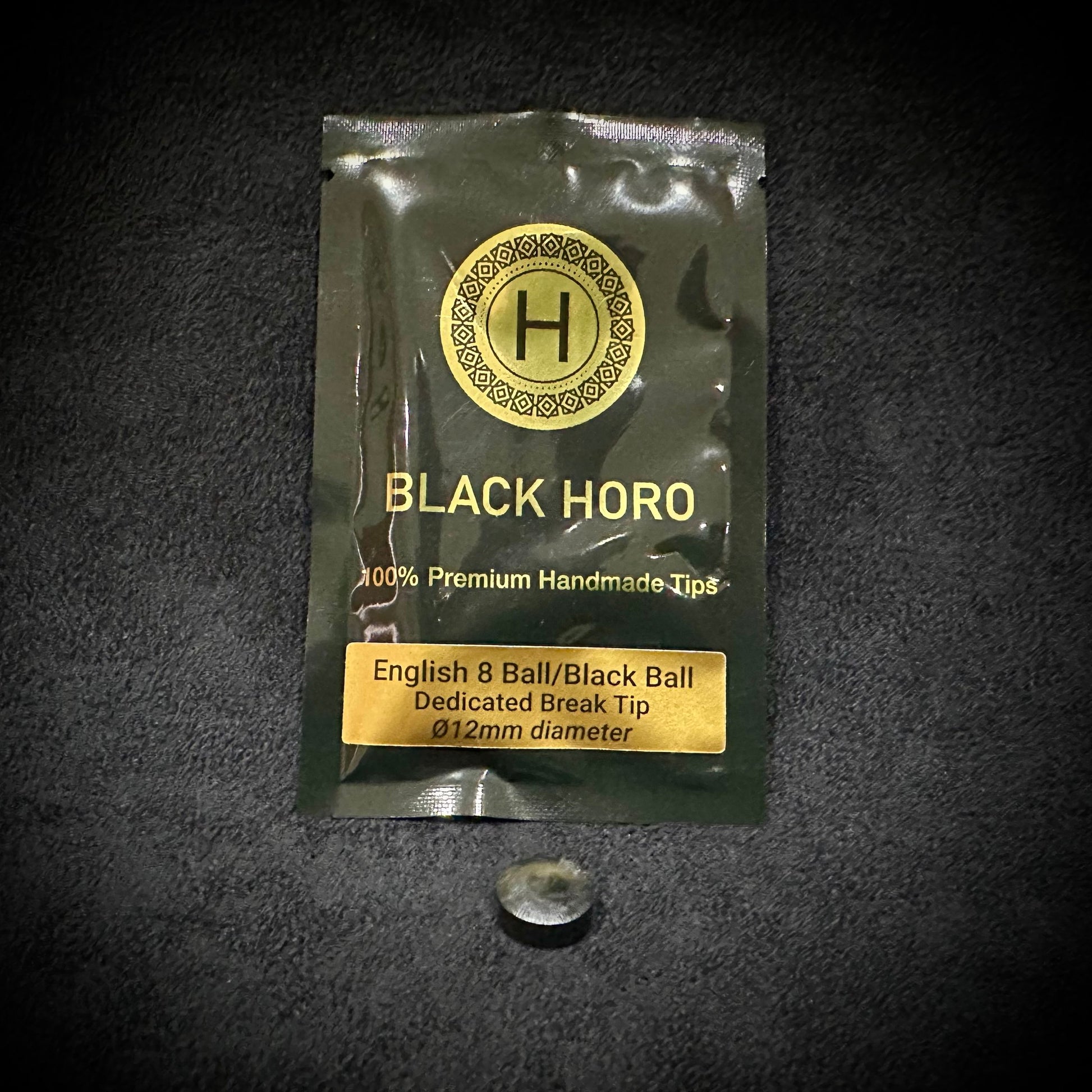Black HORO Tip - English 8 Ball Break Tip - 10mm & 12mm