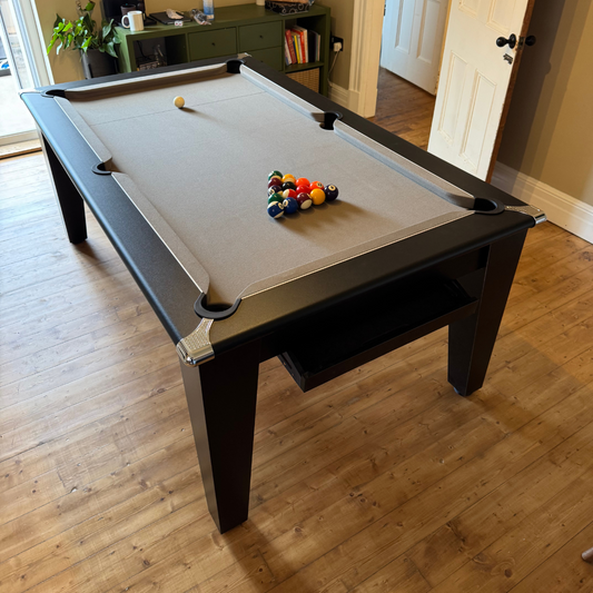 The Richmond Pool Dining Table - Matt Black - 7ft