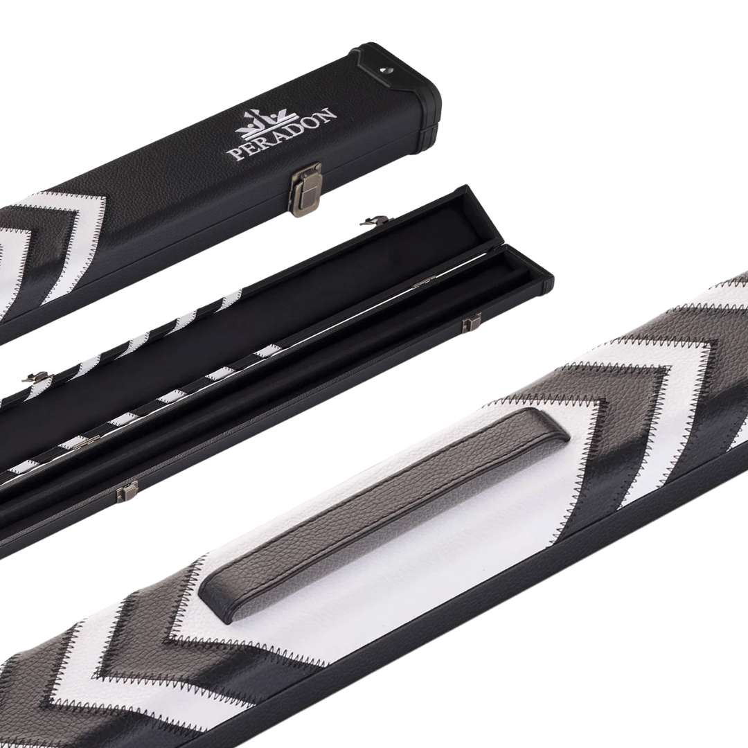 Peradon 3/4 Clubman Cue Case - White & Black Arrows