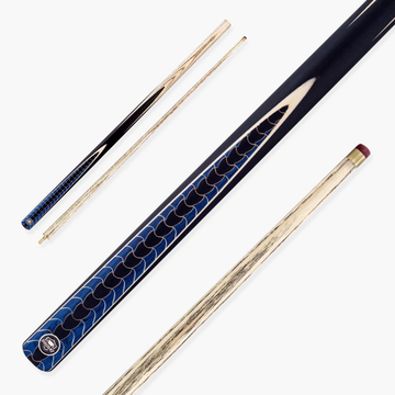 PRO147 Blue Dragon 57 Inch 2 Piece Snooker Pool Cue - 9.5mm Red Layered Professional Tip