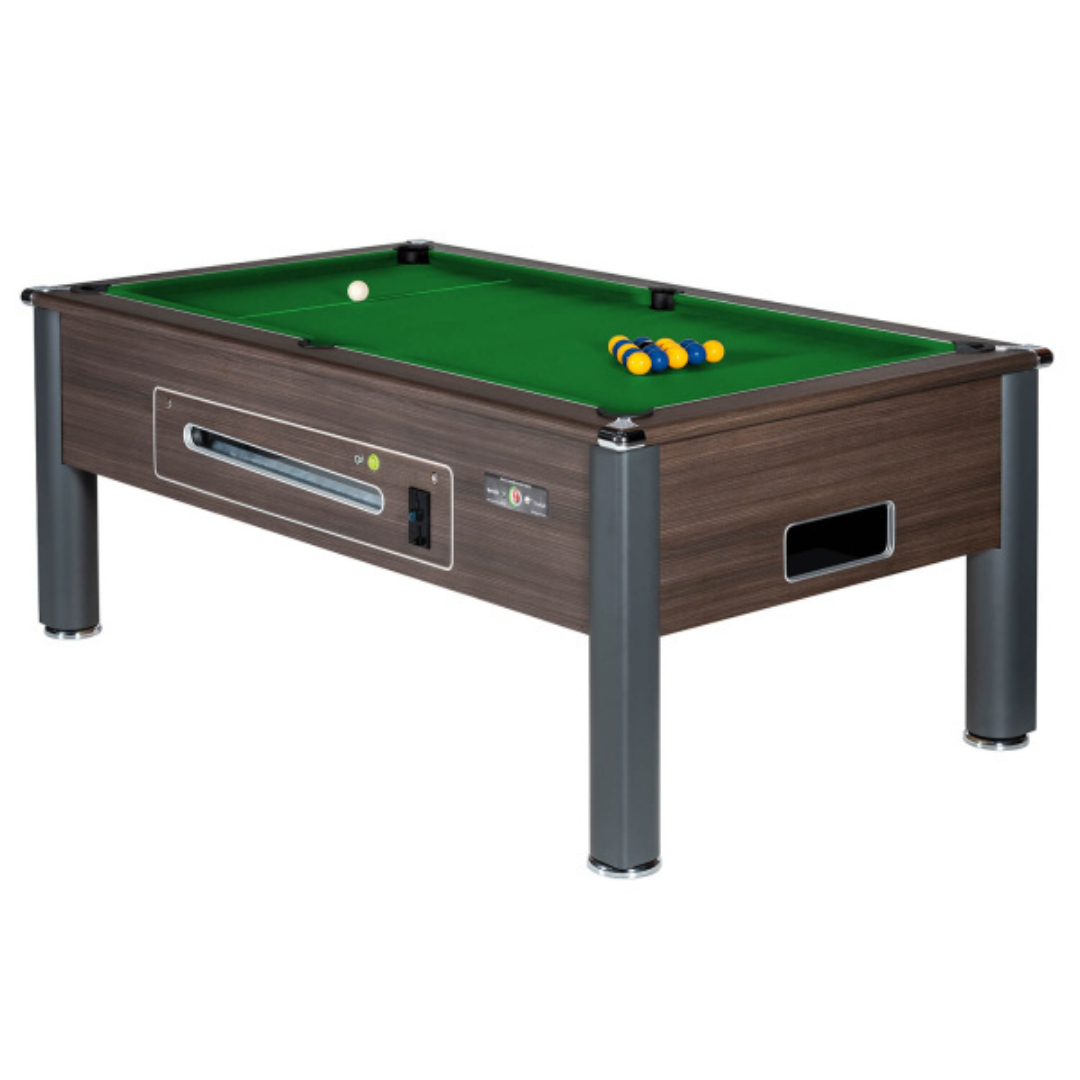 Supreme Match Pool Table 7ft - Electronic Ball Tray - Metallic Brown