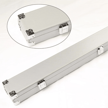 2 Piece Silver Snooker Pool Cue Case - Reinforced Corners