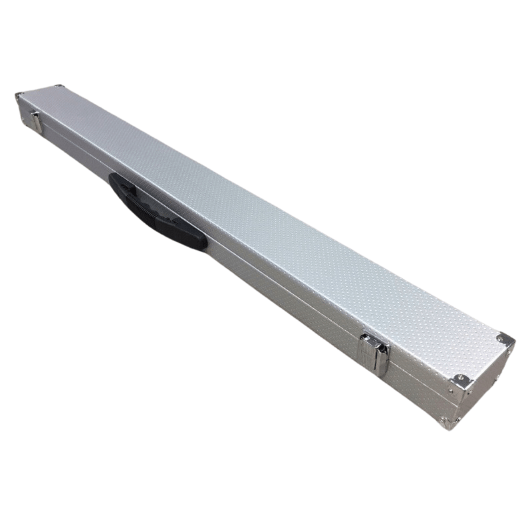 2 Piece Silver Snooker Pool Cue Case - Reinforced Corners