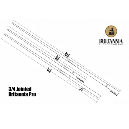 Britannia Brit Pro Maverick 3/4 Pool Cue - 57" - 8.5mm Tip