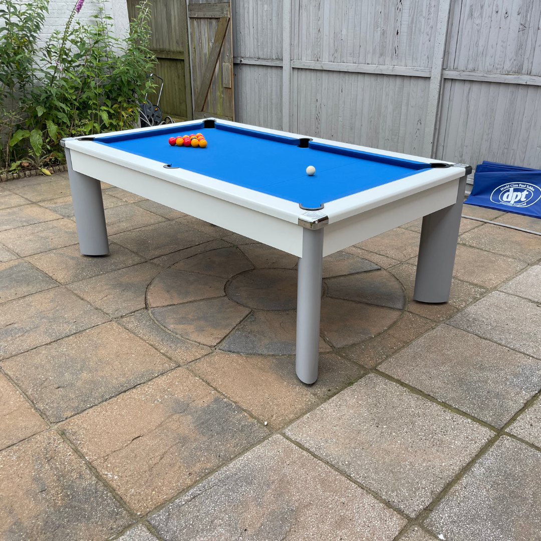 DPT Outdoor Fusion Pool Dining Table - White - Blue Cloth