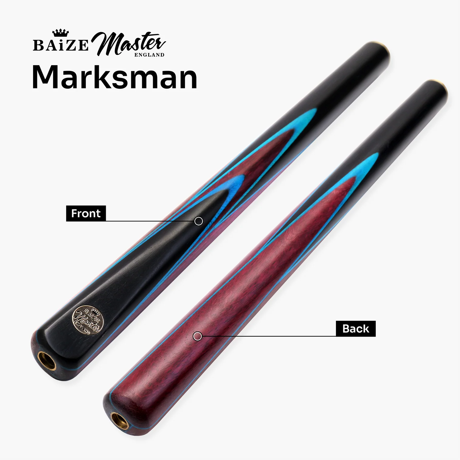 Baize Master 52" Junior Marksman - 3/4 Snooker Pool Cue - 9mm Tip