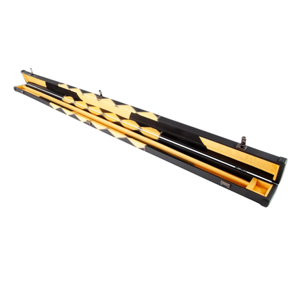 Britannia 3/4 Black & Yellow Diamond Cue Case