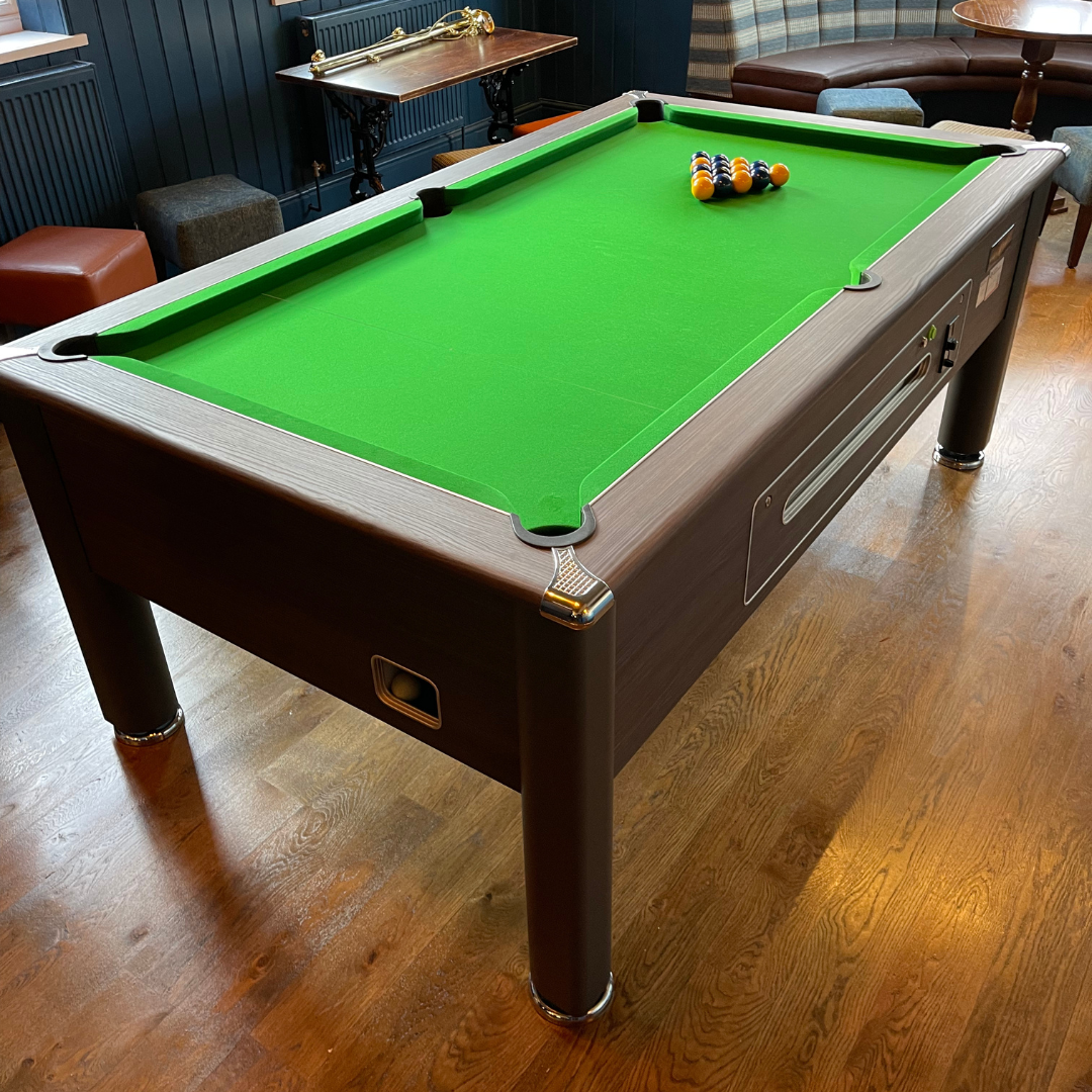 Supreme Match Pool Table 7ft - Electronic Ball Tray - Metallic Brown