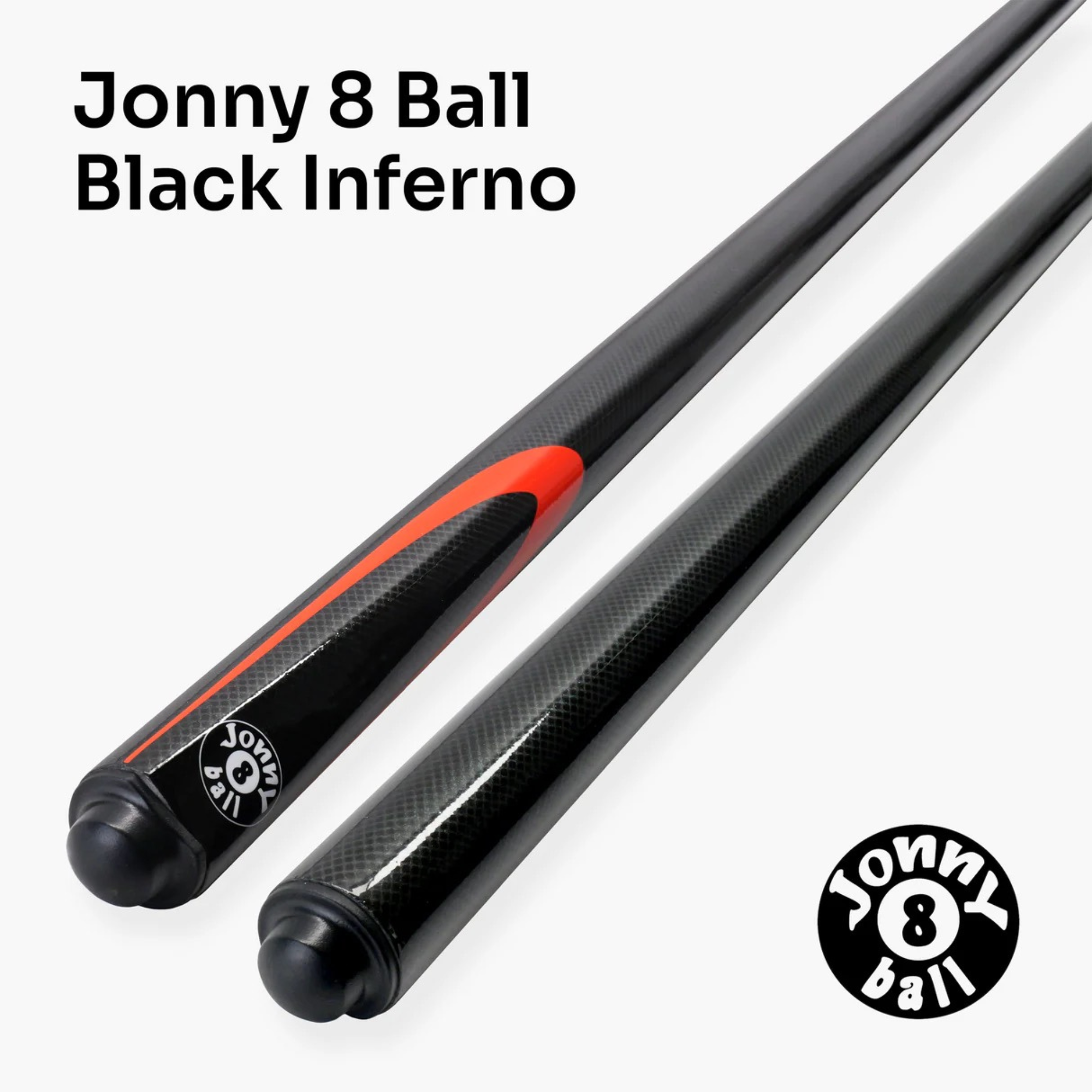 Jonny 8 Ball INFERNO - 57" 2 Piece Graphite Snooker Pool Cue - 9.5mm Tip