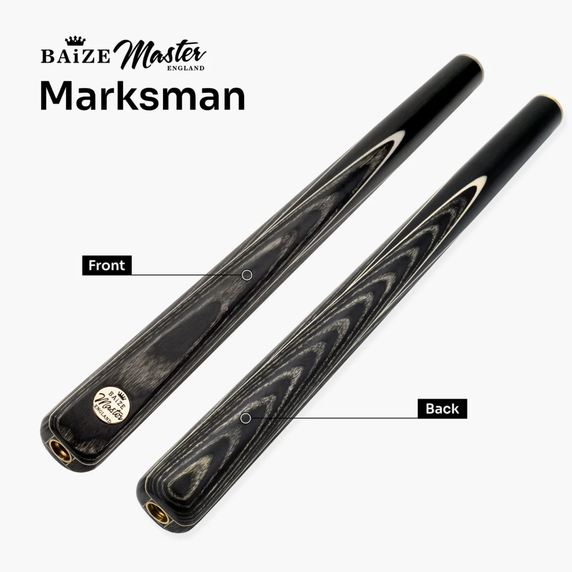 Baize Master Grey Marksman ¾ Joint English Pool Cue with 8.5mm Baize Master Blue Pressed Tip