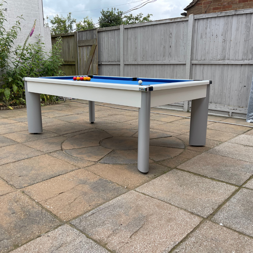 DPT Outdoor Fusion Pool Dining Table - White - Blue Cloth
