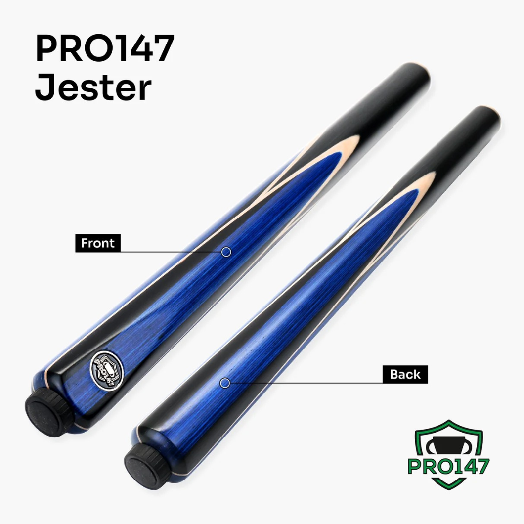 PRO147 Jester 3/4 Jointed Snooker Pool Cue - 57 inch - 9.5mm Pro Tip