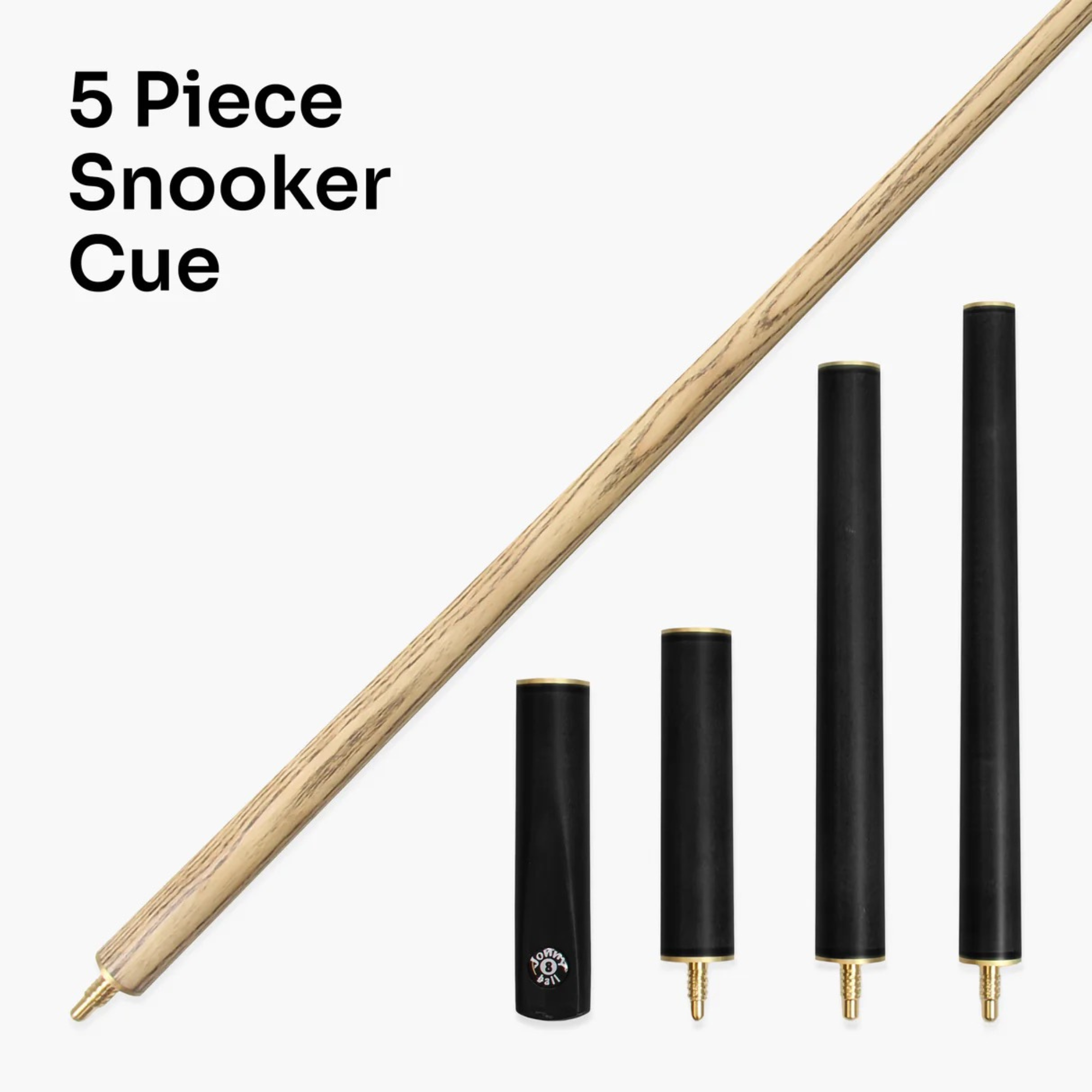 Jonny 8 Ball Junior COMBI Adjustable 5 Piece Ash Snooker Pool Cue - 48inch