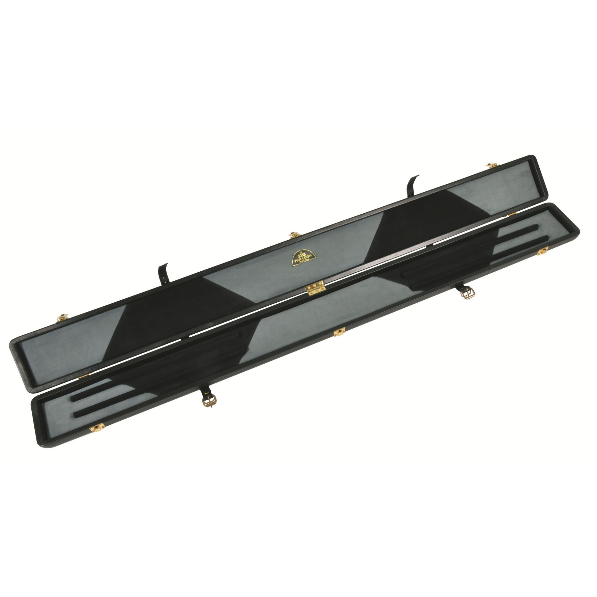 Peradon Genuine 3/4 Black Leather Cue Case - White Stitching