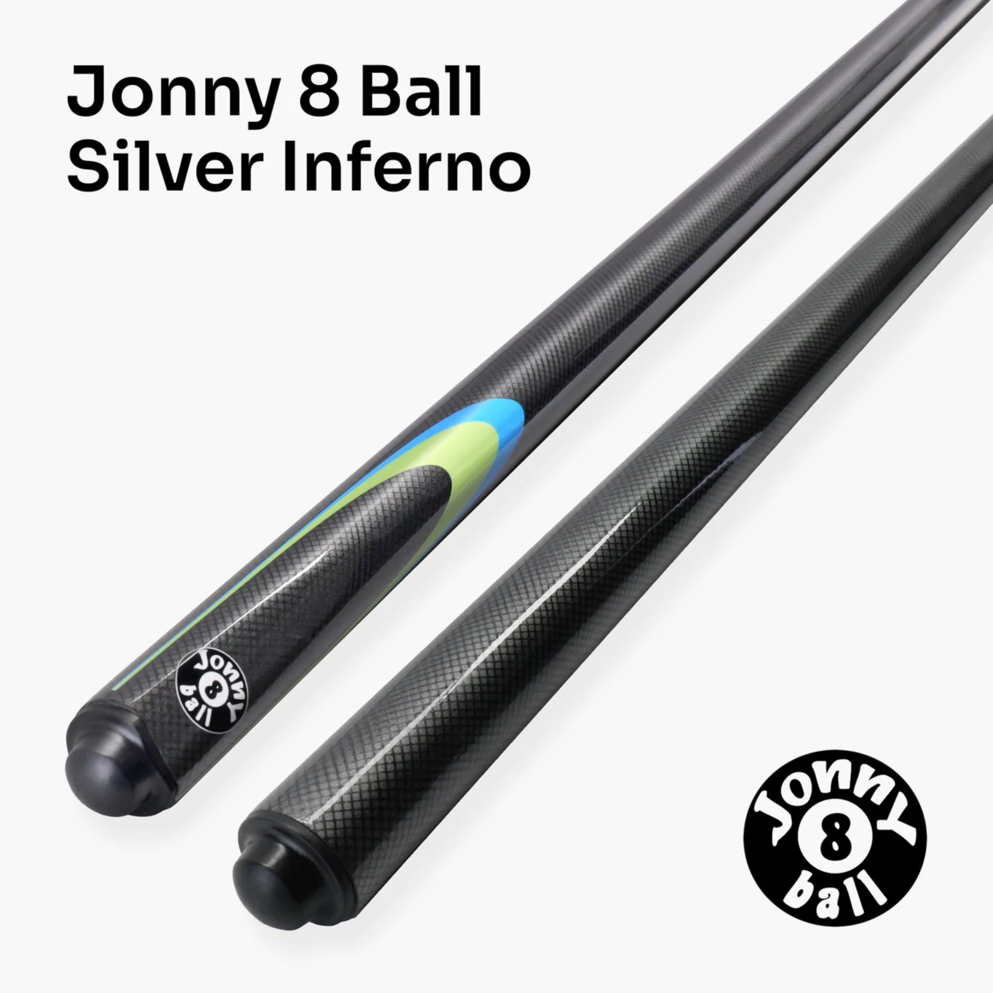 Jonny 8 Ball INFERNO - 57" 2 Piece Graphite Snooker Pool Cue - 9.5mm Tip