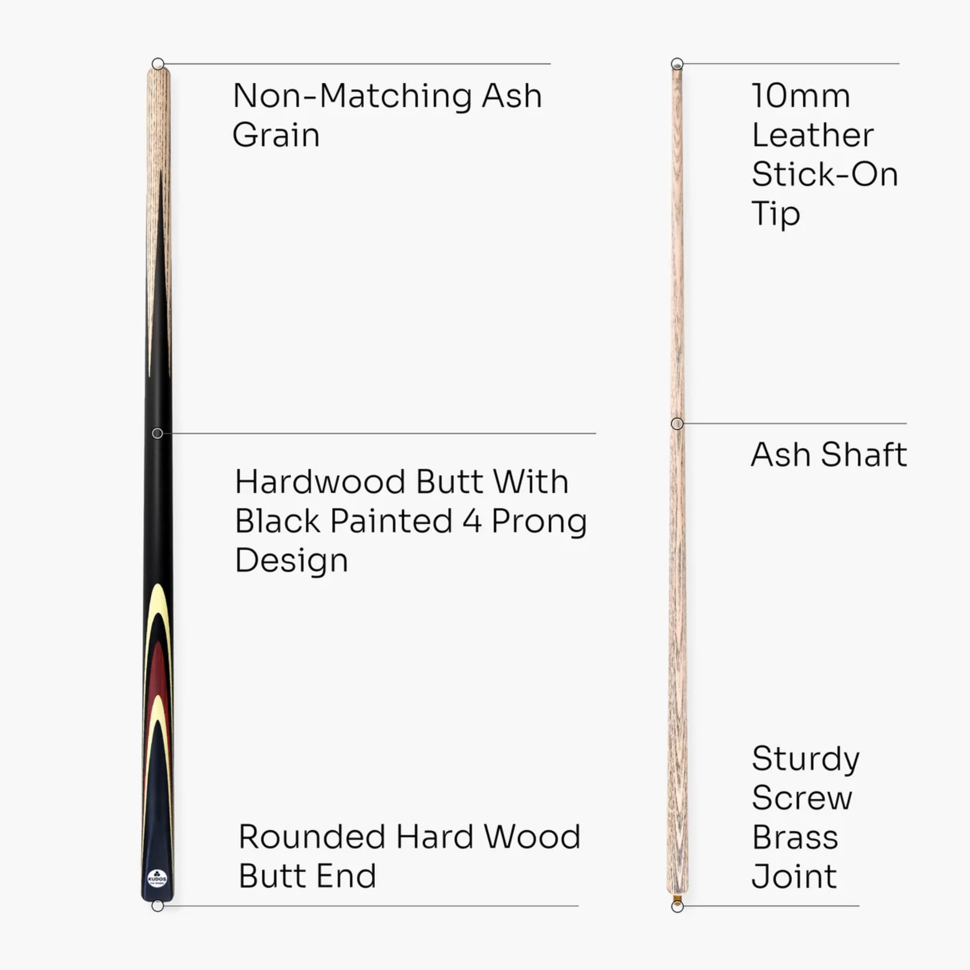 Kudos Pulse Ruby 57 Inch 2 Piece Heavyweight Snooker Pool Cue and Case Set 9.5mm Tip