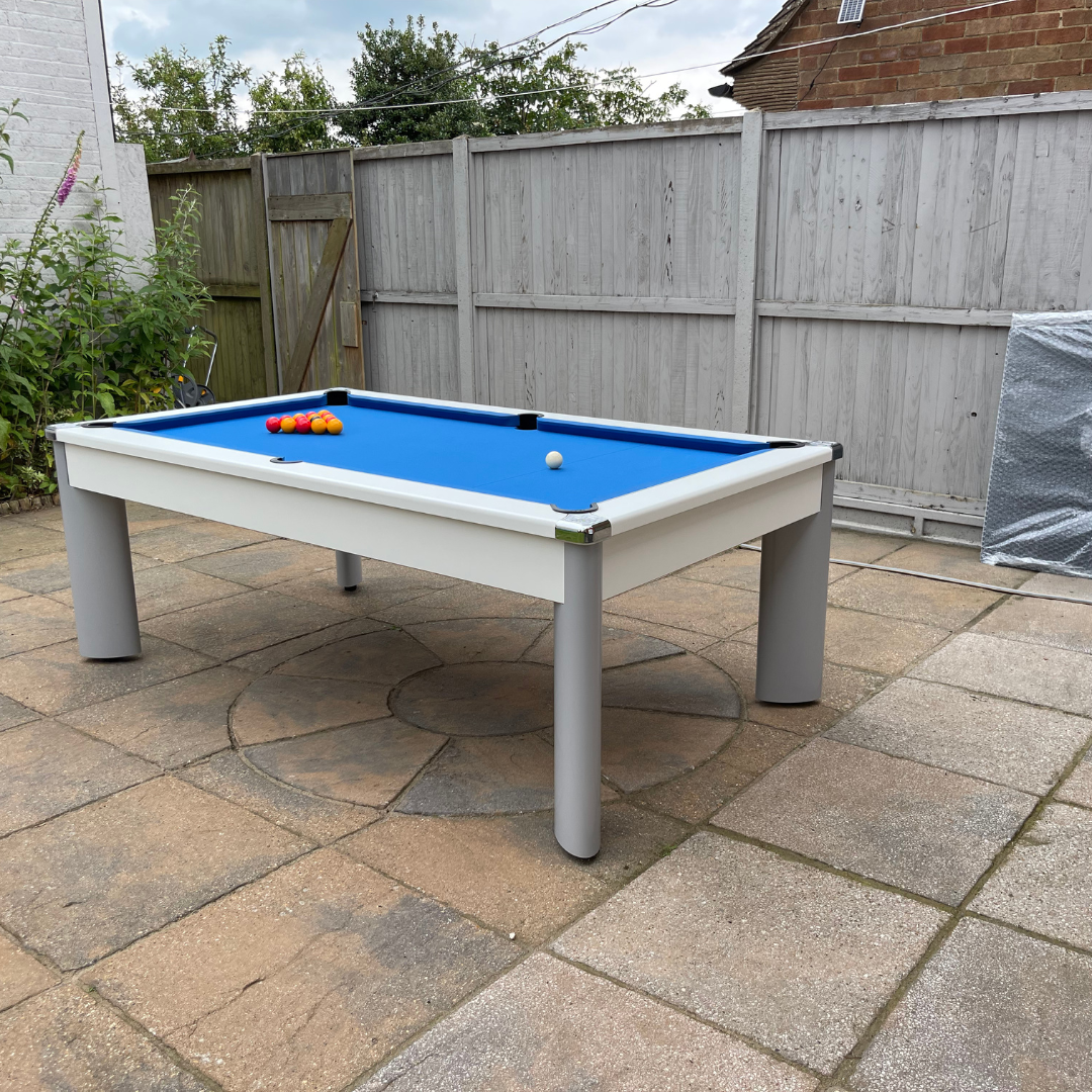 DPT Outdoor Fusion Pool Dining Table - White - Blue Cloth