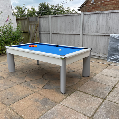DPT Outdoor Fusion Pool Dining Table - White - Blue Cloth
