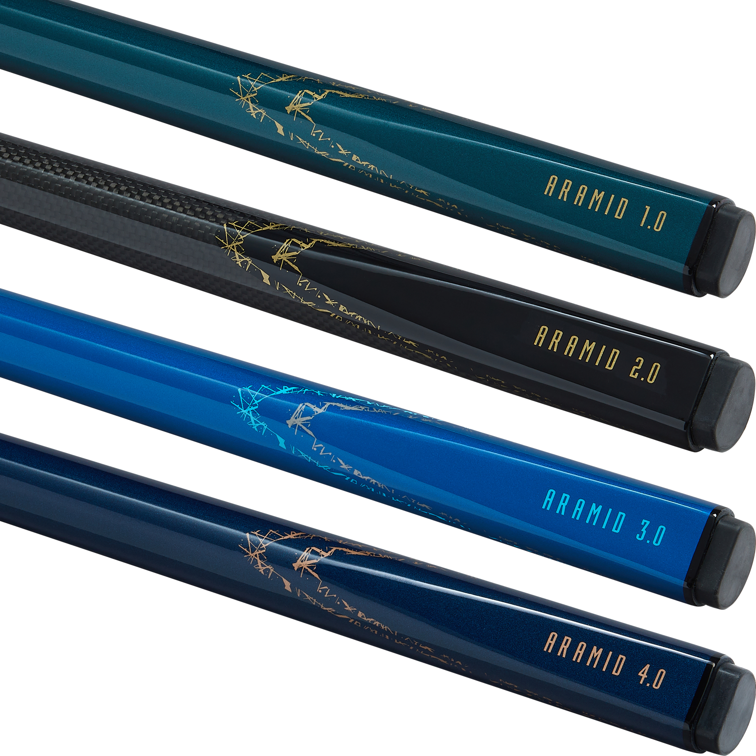 PowerGlide ARAMID 3.0 - 57 Inch - 2 Piece Carbon Fibre Snooker Cue - Blue