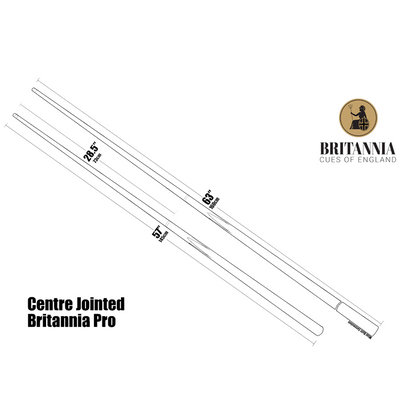 Britannia Brit Pro Satan 2 Piece Pool Cue - 57" - 8.5mm Tip