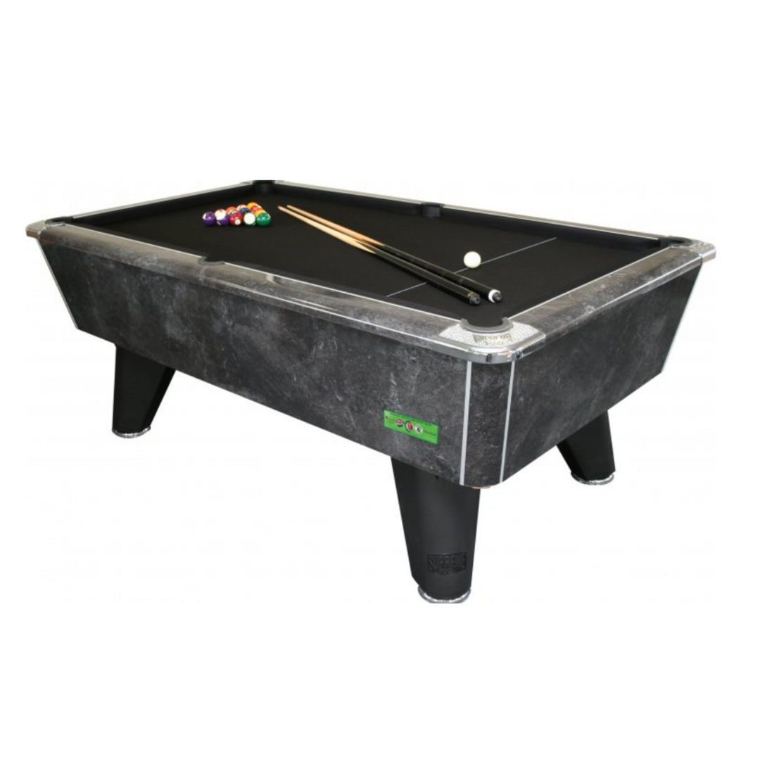 Supreme Winner Pool Table - Gloss Black Marble
