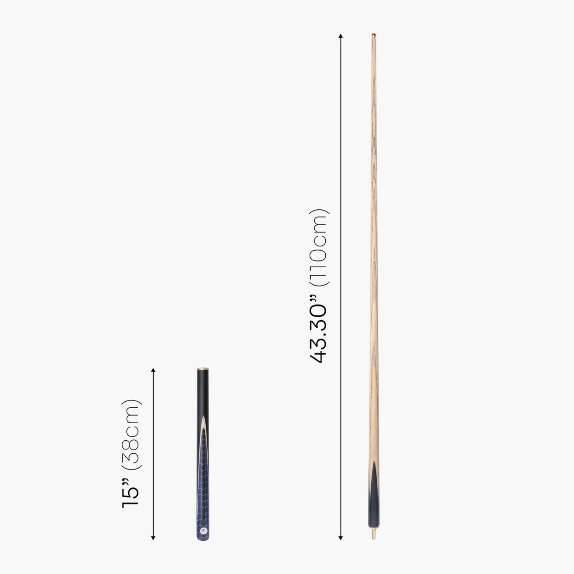 PRO147 Dragon Scale ¾ Joint Premium Ash Snooker and Pool Cue and Case Set - 9.5mm Professional Layered Tip - 57"