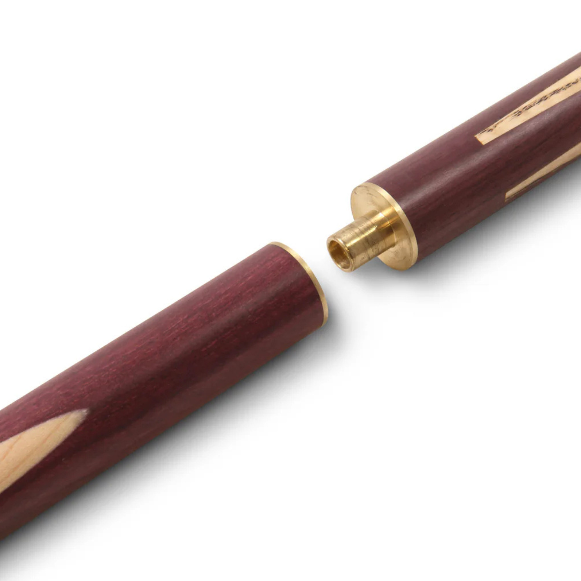 Baize Master PURPLE HEART 57 Inch 3 Piece Length Adjustable Double Joint Ash Snooker Pool Cue with 9.5mm Tip + Mini Butt - Shorten to 43 Inches