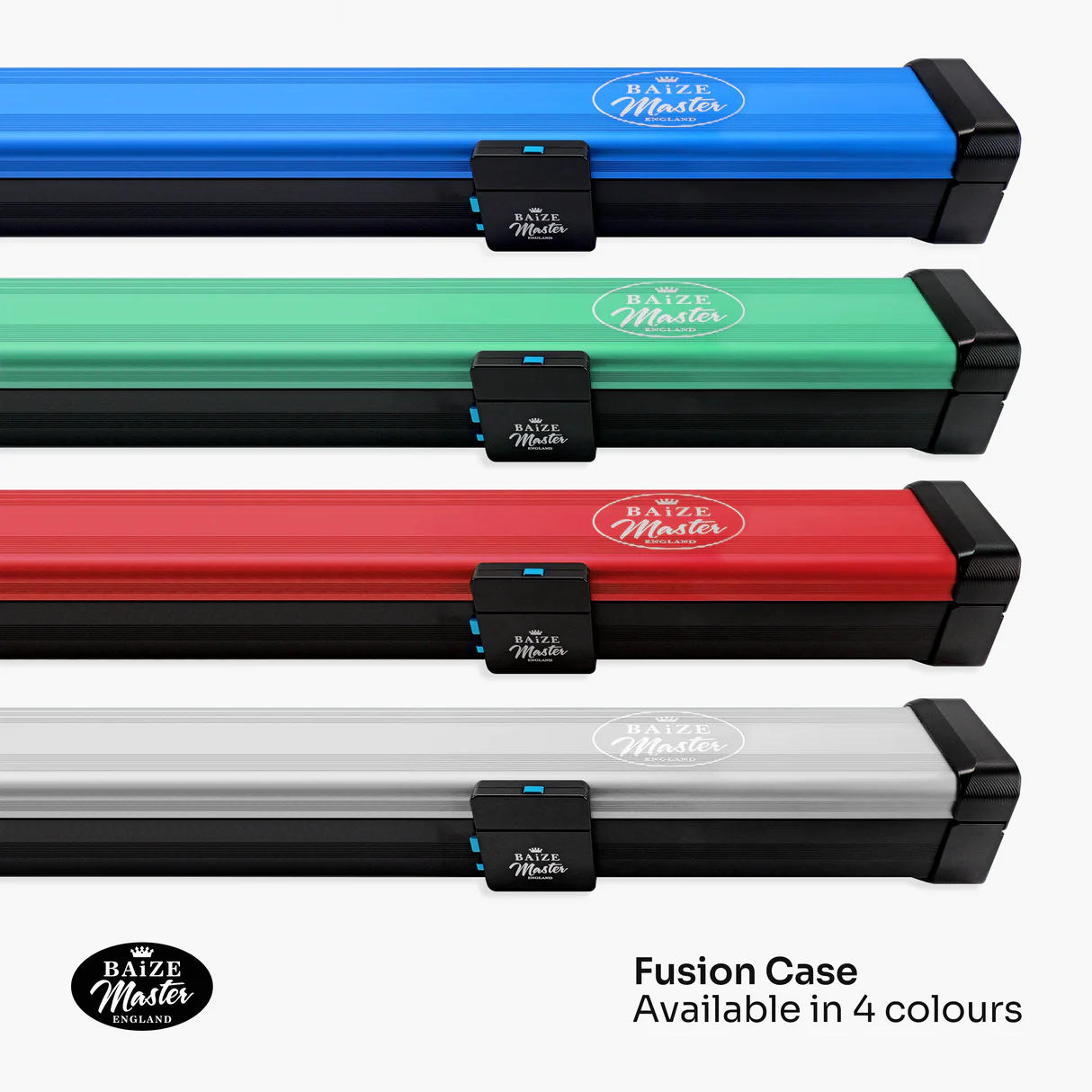 Baize Master Fusion ¾ 2 Slot Luxury Aluminium Snooker and Pool Cue Case with Trigger™ Lock – Holds 1 x ¾ Joint Cue + Extensions