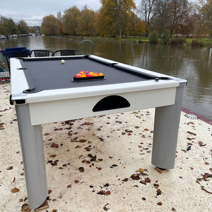 DPT Outdoor Fusion Pool Dining Table - White - Blue Cloth