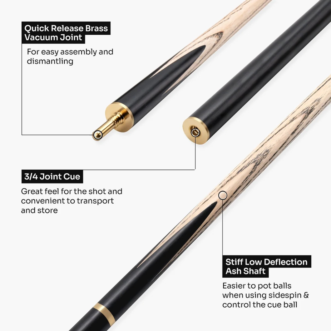 PRO147 Jester 3/4 Jointed Snooker Pool Cue - 57 inch - 9.5mm Pro Tip