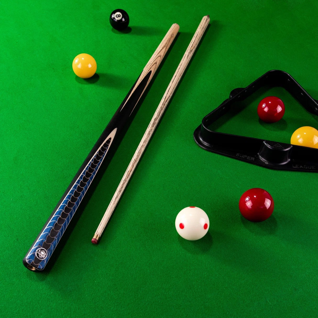 PRO147 Blue Dragon 57 Inch 2 Piece Snooker Pool Cue - 9.5mm Red Layered Professional Tip