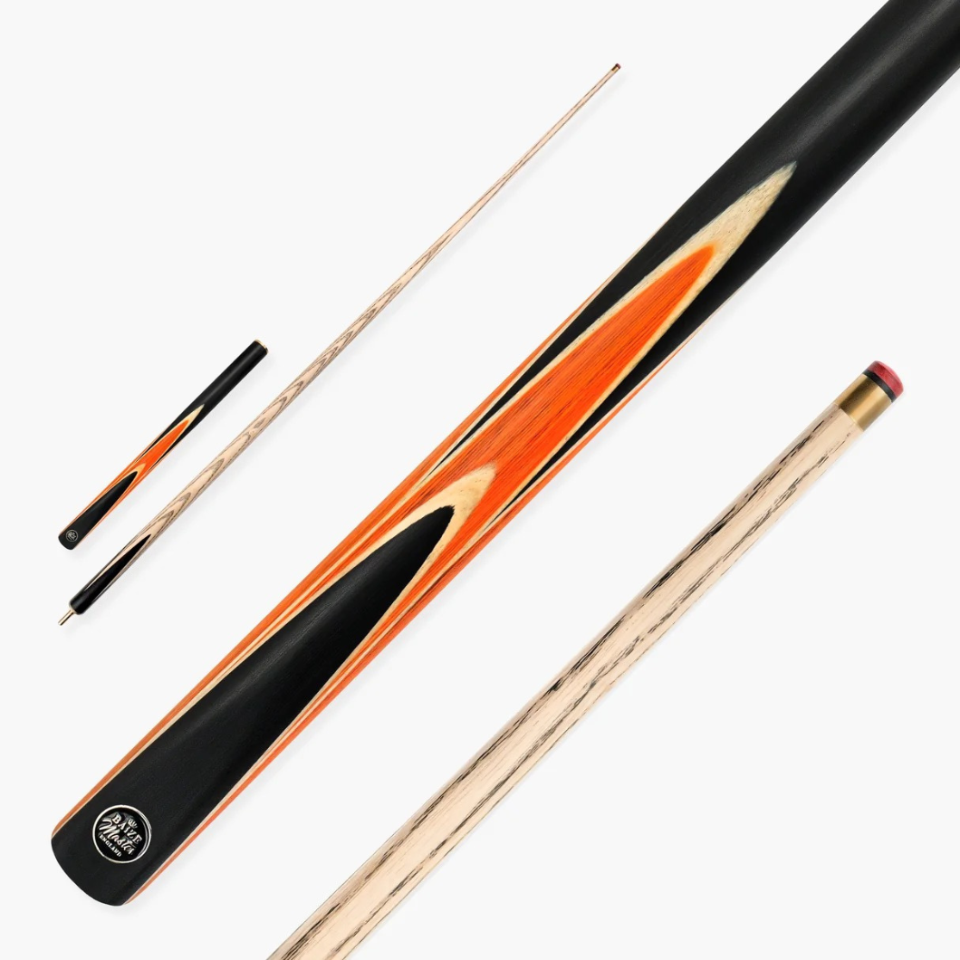 Baize Master 3/4 CRUCIBLE Hand Spliced 57 Inch Ash Snooker Pool Cue - 9.5mm Tip + Mini Butt Extension