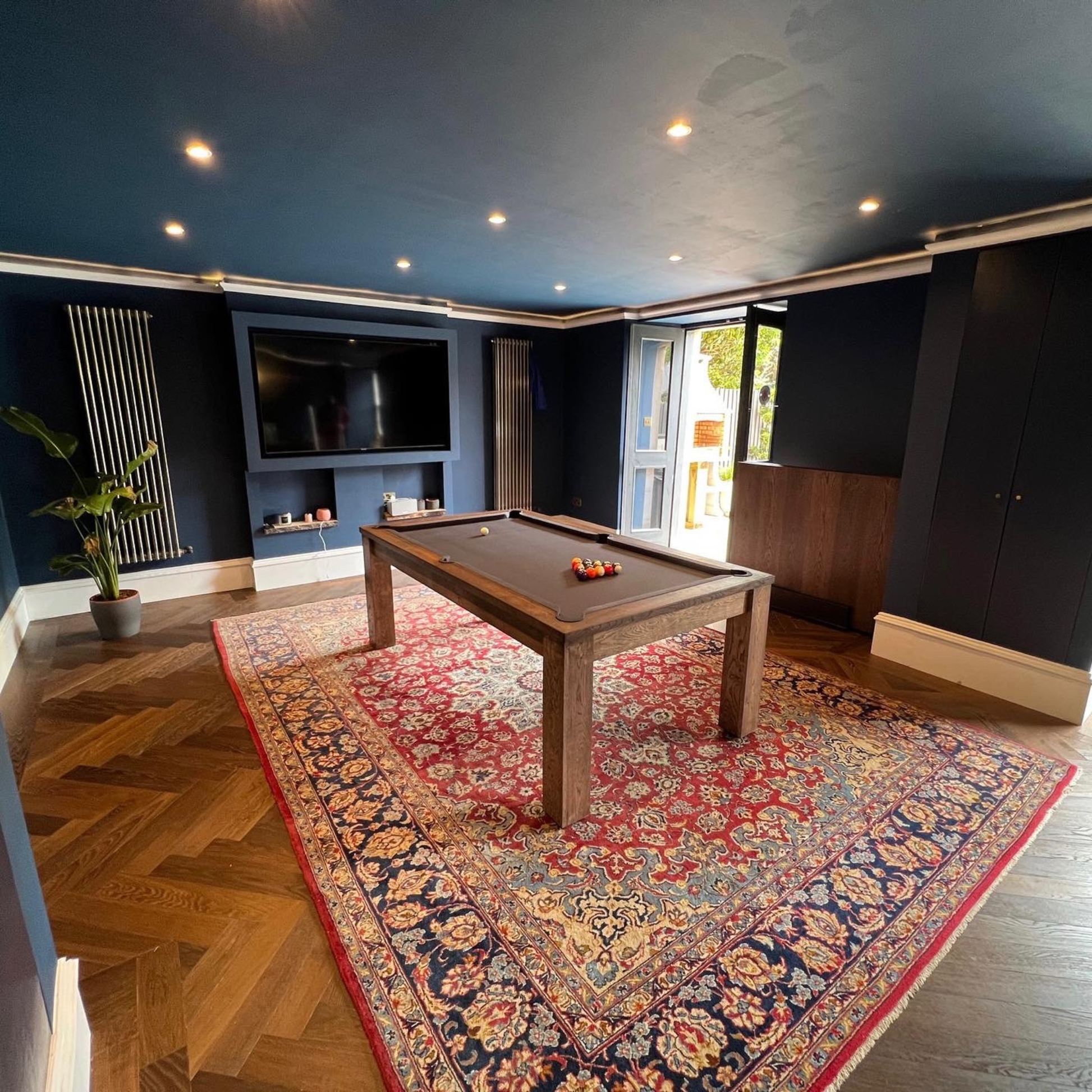 FMF Elixir Pool Dining Table - Rustic Black Oak