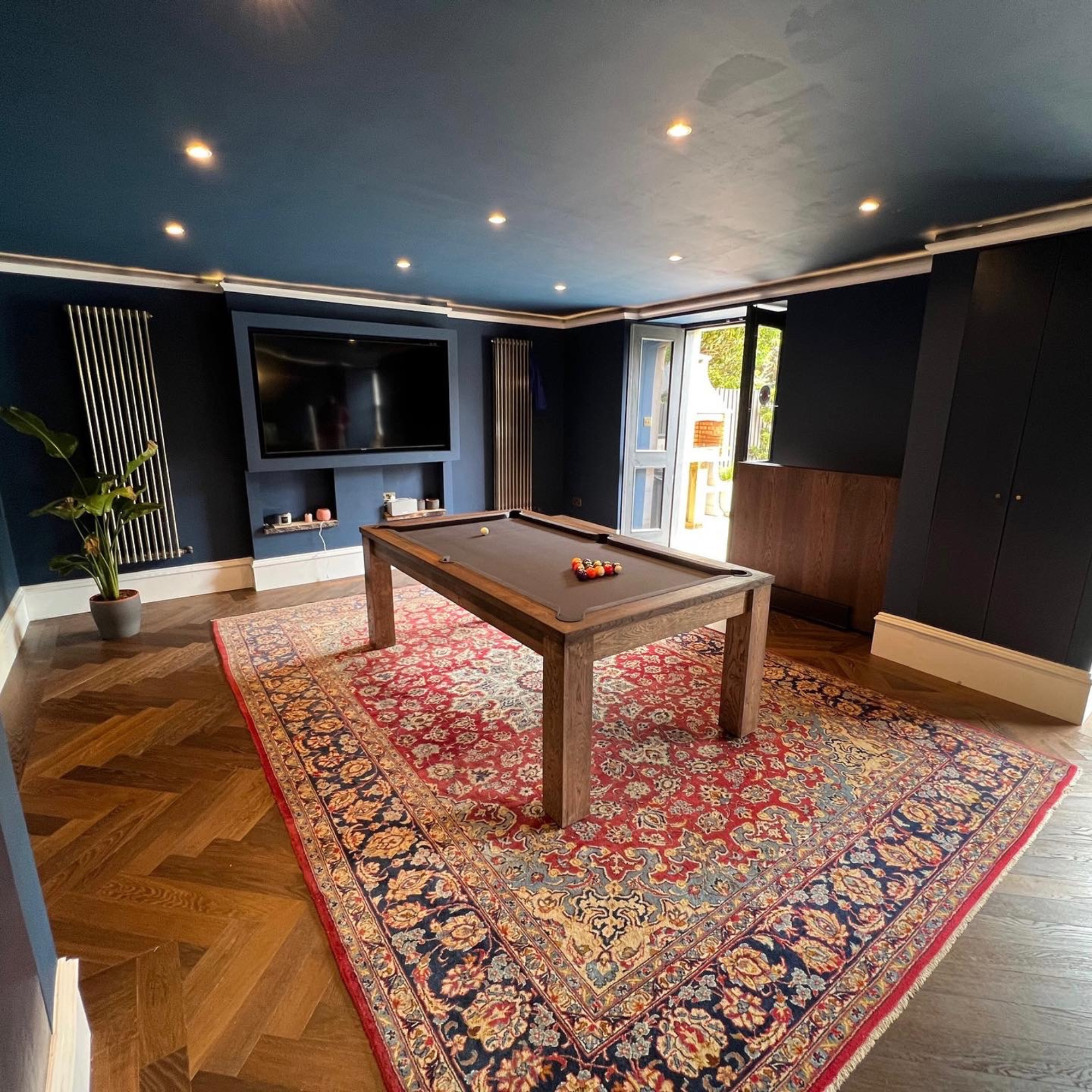 FMF Elixir Pool Dining Table - Rustic Black Oak