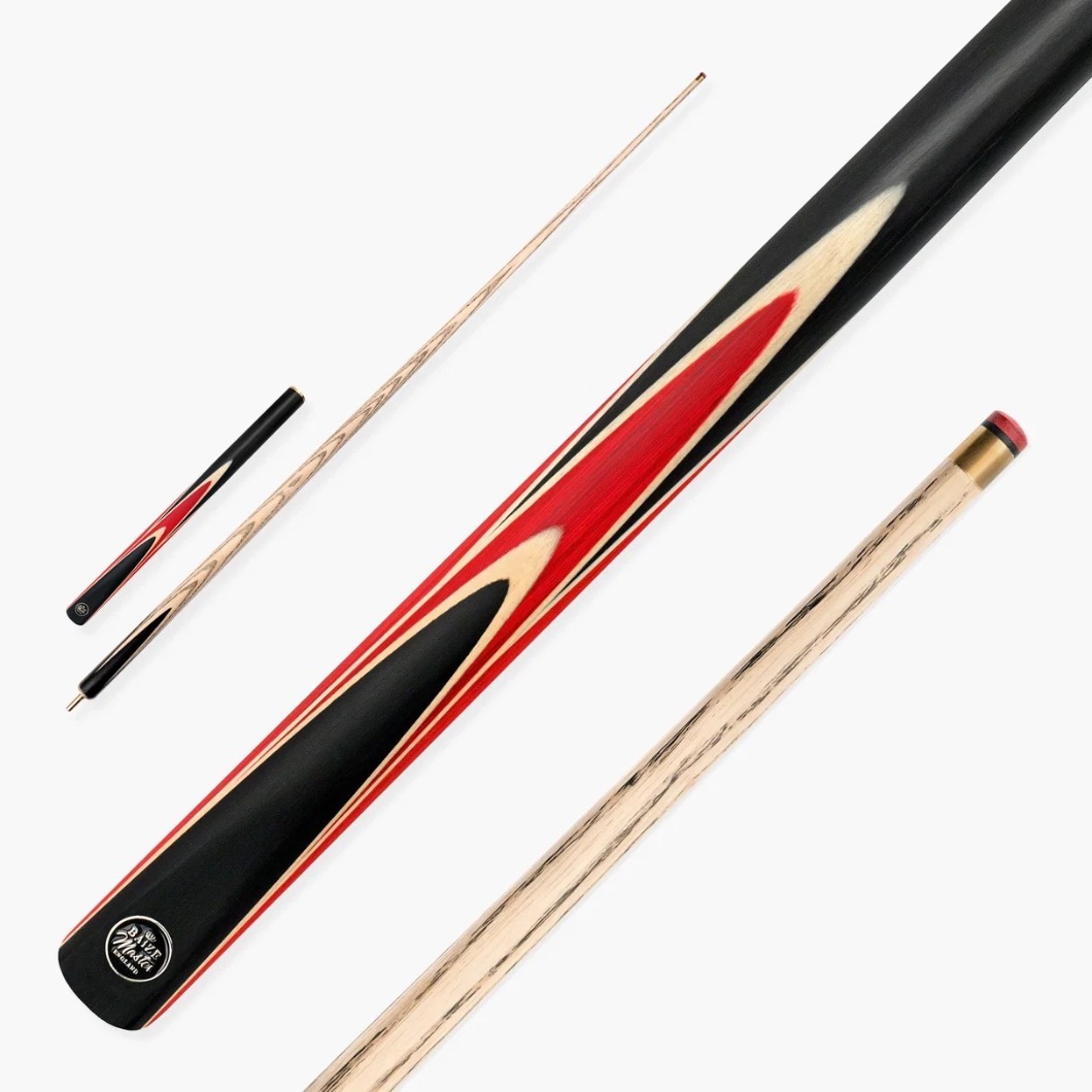 Baize Master 3/4 CRUCIBLE Hand Spliced 57 Inch Ash Snooker Pool Cue - 9.5mm Tip + Mini Butt Extension