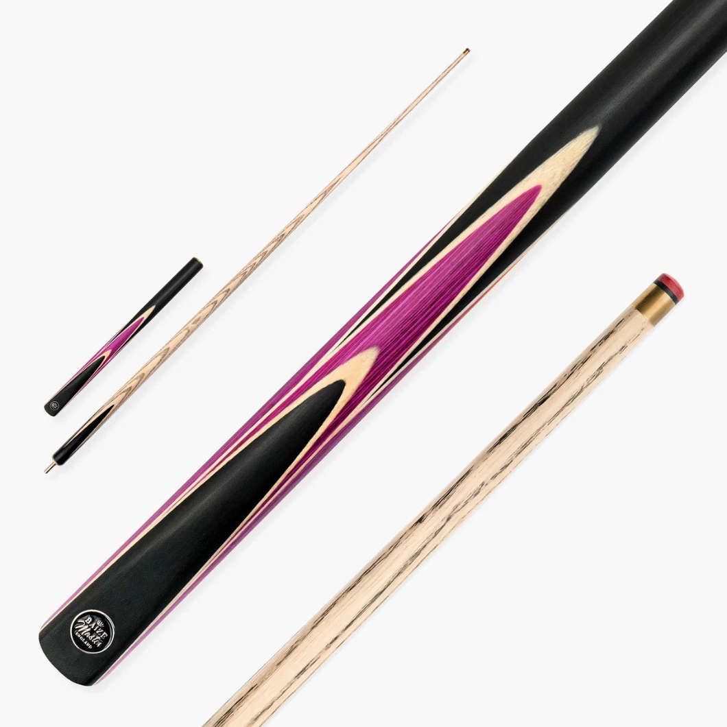 Baize Master 3/4 CRUCIBLE Hand Spliced 57 Inch Ash Snooker Pool Cue - 9.5mm Tip + Mini Butt Extension