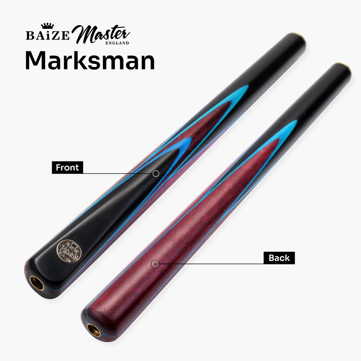 Baize Master 52" Junior Marksman - 3/4 Snooker Pool Cue - 9mm Tip