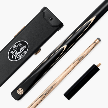 Baize Master Black Marksman ¾ Joint English Pool Cue and Case Set with 8.5mm Baize Master Blue Pressed Tip