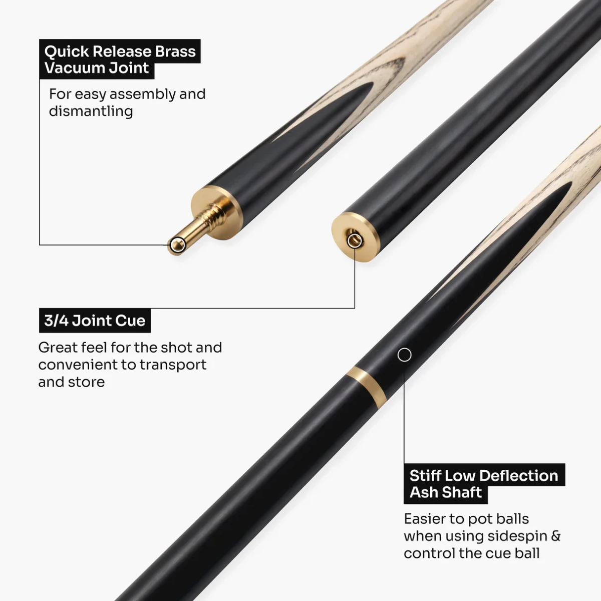 Baize Master Blue Marksman ¾ Joint English Pool Cue with 8.5mm Baize Master Blue Pressed Tip (Copy)