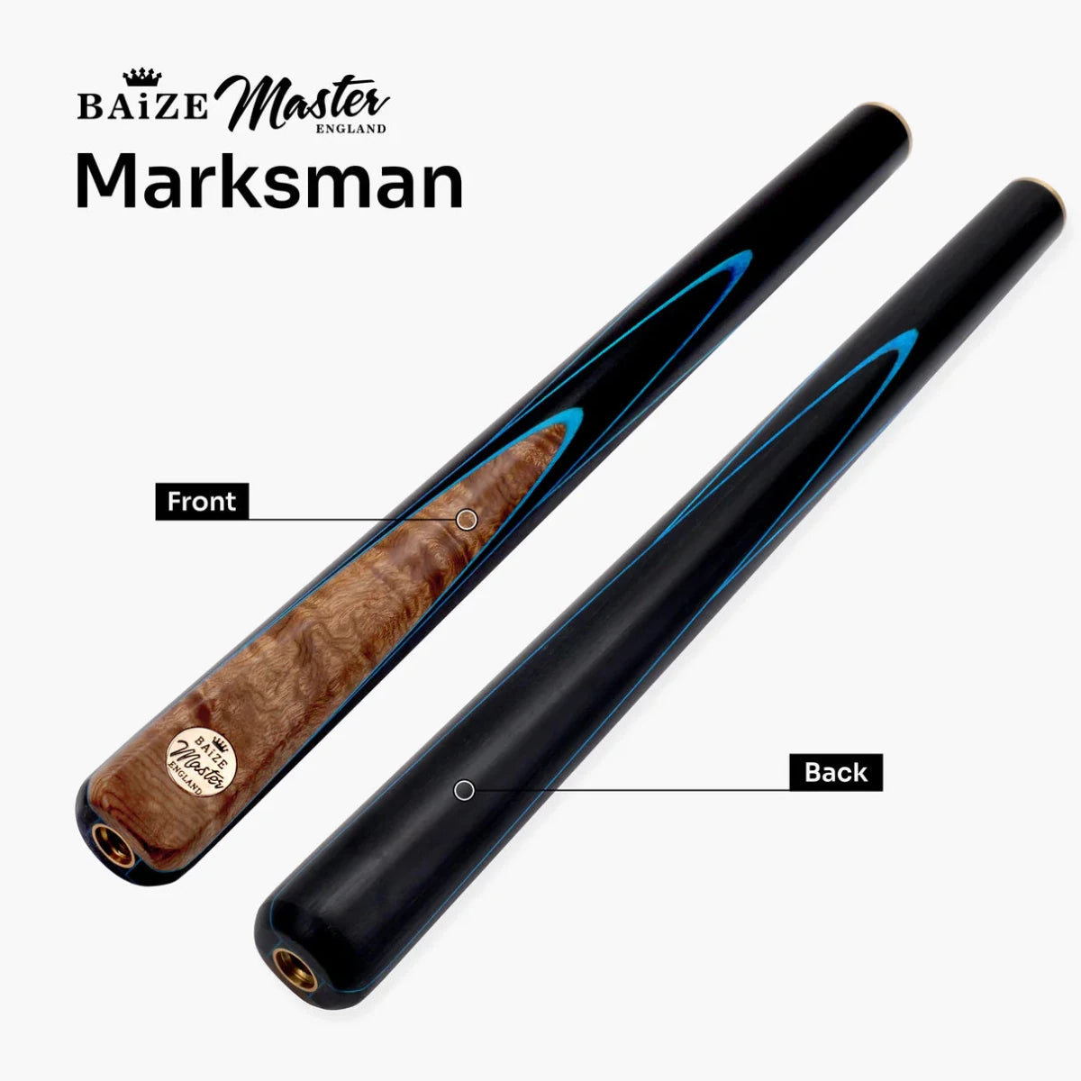 Baize Master Blue Marksman ¾ Joint English Pool Cue with 8.5mm Baize Master Blue Pressed Tip (Copy)
