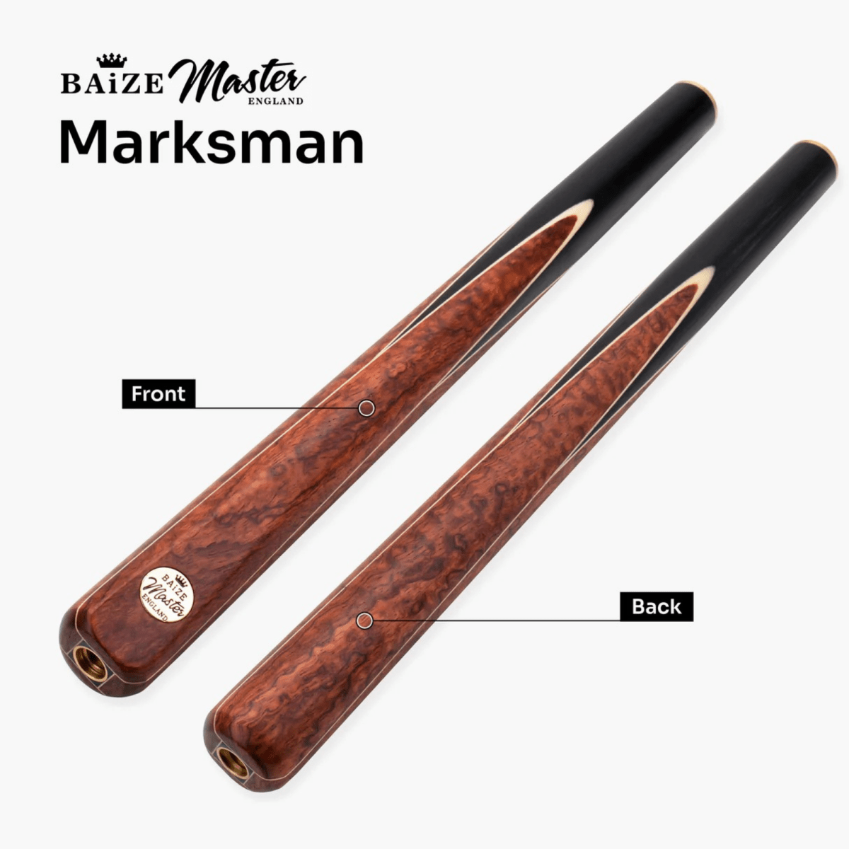 Baize Master Classic Marksman ¾ Joint English Pool Cue and Case Set with 8.5mm Baize Master Blue Pressed Tip