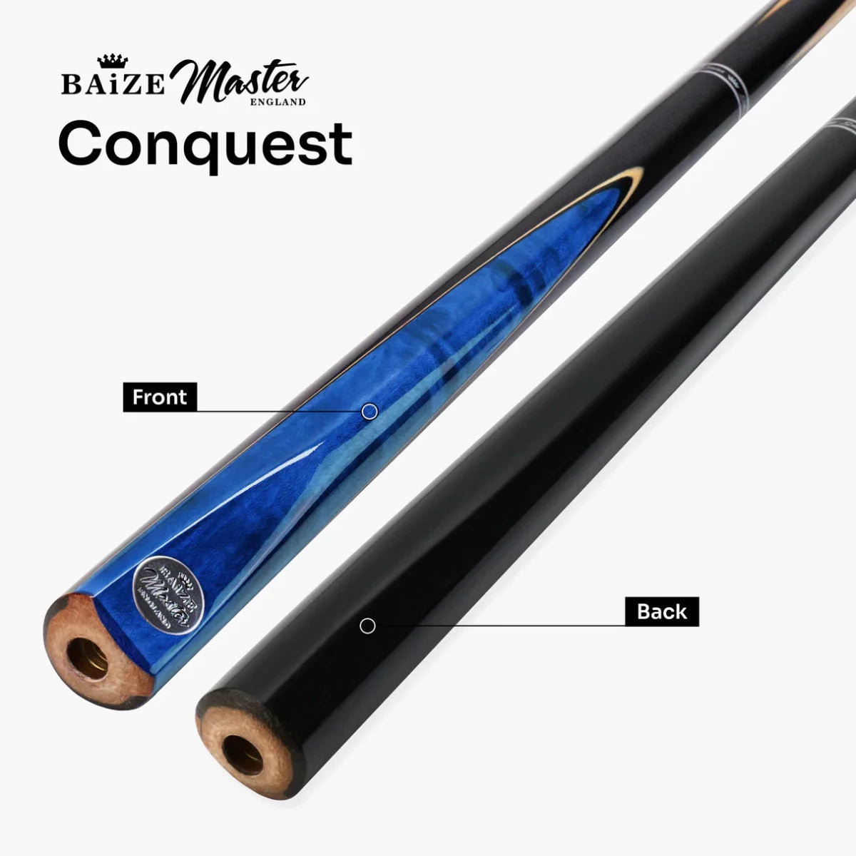 Baize Master Conquest 2 - 57inch Snooker Pool Cue - 2 Piece - 9.5mm Tip