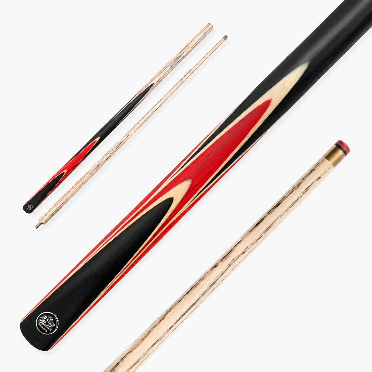 Baize Master Crucible Snooker Pool Cue - 2 Piece 57 inch - 9.5mm Tip - 6 Colours